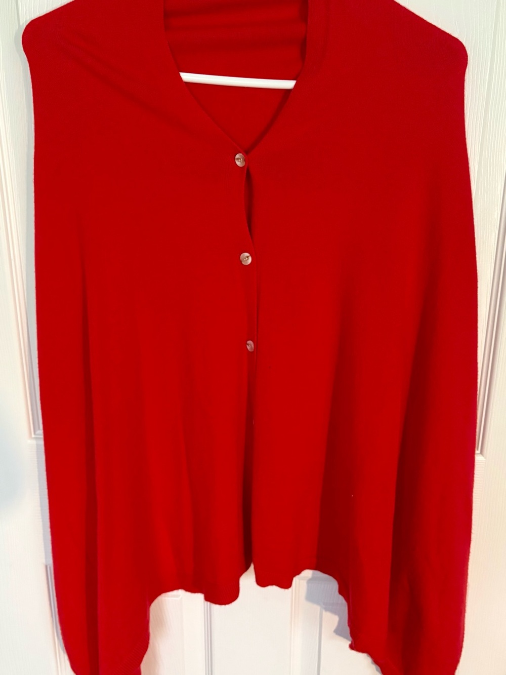 Classic Red Button Down Women's Cardigan Wrap